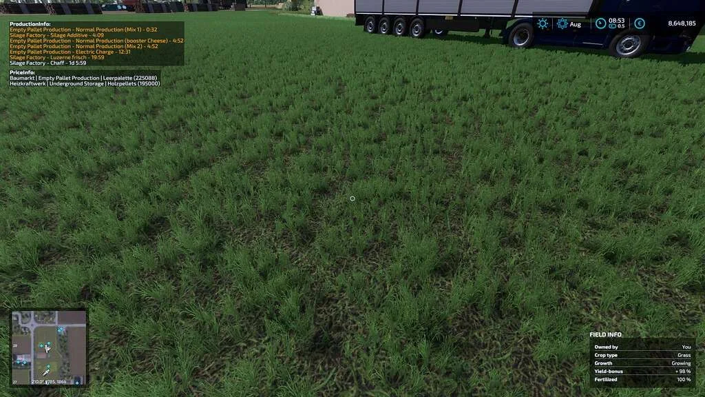 Production Info Hud v1.3 FS22 FS22 Mod Free Download