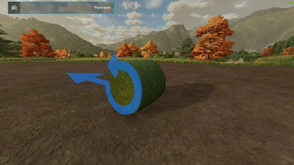 Push Round Bales v1.1 FS22 FS22 Mod Free Download