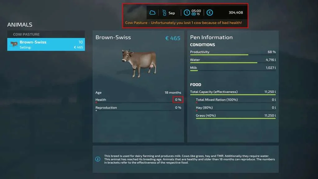 Realistic Animal Losses v1.0 FS22 FS22 Mod Free Download