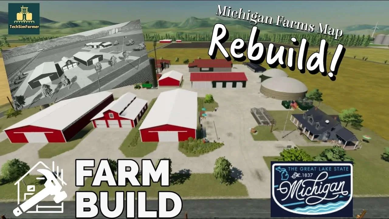 TechSim Farm Save Game on Michigan Farms Map v1.0 FS22 FS22 Mod Free Download