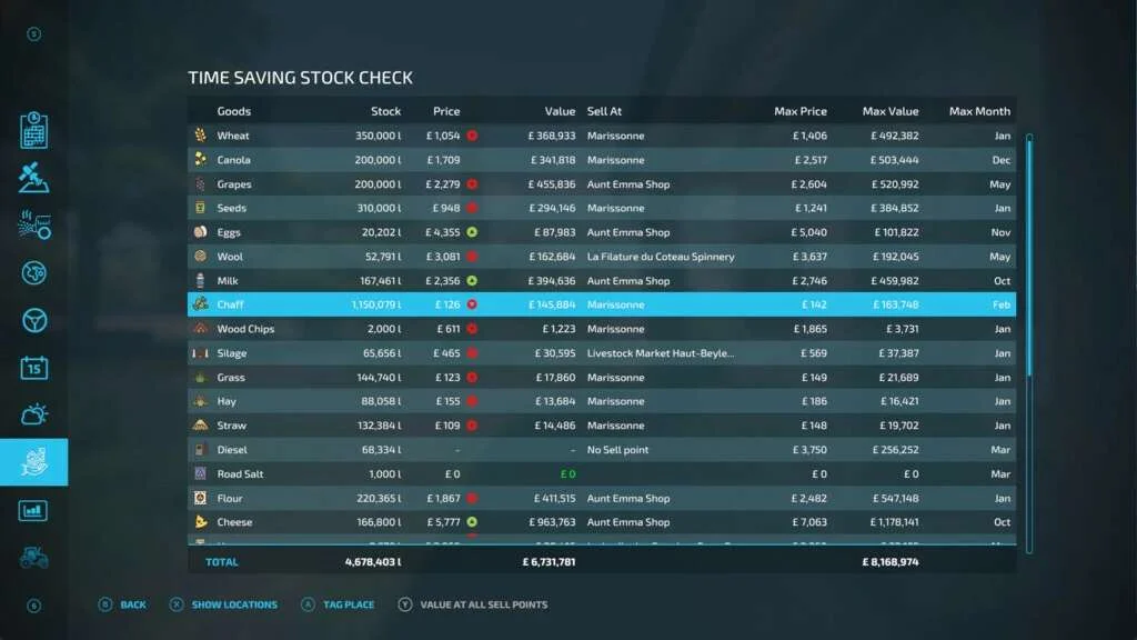 Time Saving Stock Check v1.0.0.7 FS22