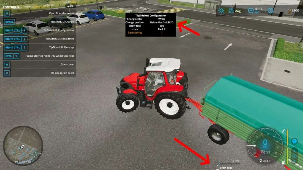 Tip Side HUD v1.0.0.2 FS22 FS22 Mod Free Download