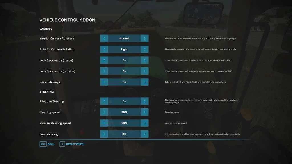 Vehicle Control Addon rc1 v1.9 FS22 FS22 Mod Free Download