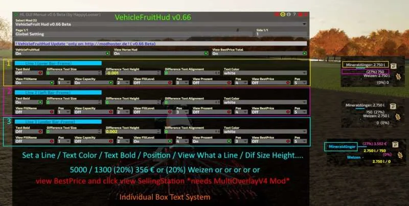 VehicleFruit Hud v0.67 Beta FS22 FS22 Mod Free Download