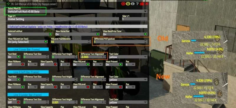 VehicleFruit Hud v0.69Beta FS22 FS22 Mod Free Download