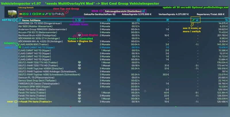 VehicleInspector v1.97Beta FS22 FS22 Mod Free Download