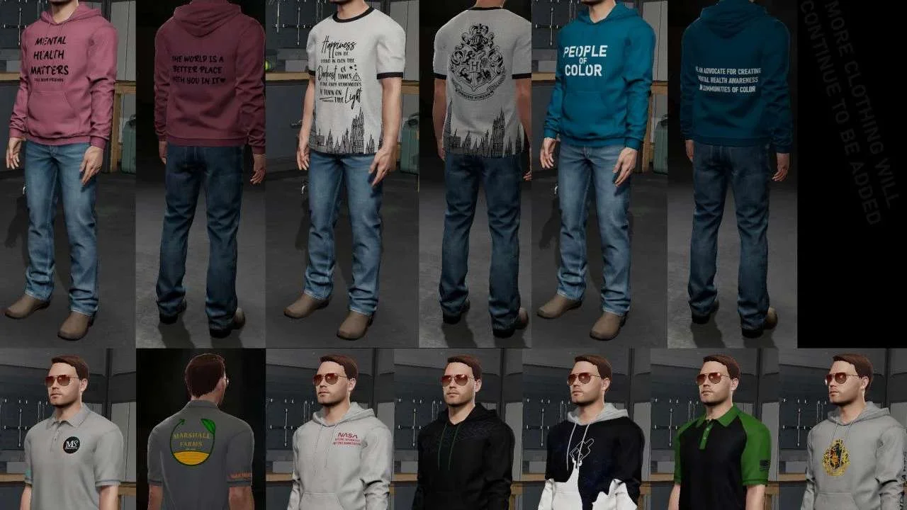Wardrobe Plus Casual Clothing Pack v1.0 FS22 FS22 Mod Free Download