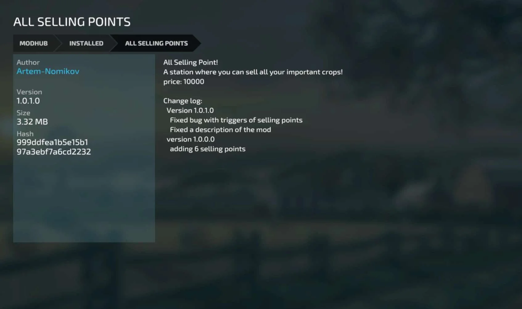 All Selling Points v1.0.1 FS22 FS22 Mod Free Download