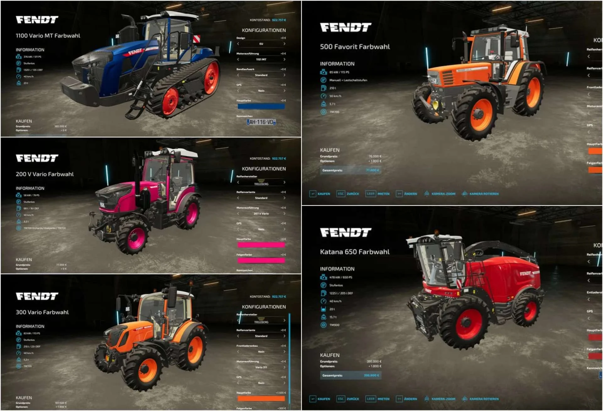 Fendt Pack MultiColor v1.0 FS22 FS22 Mod Free Download