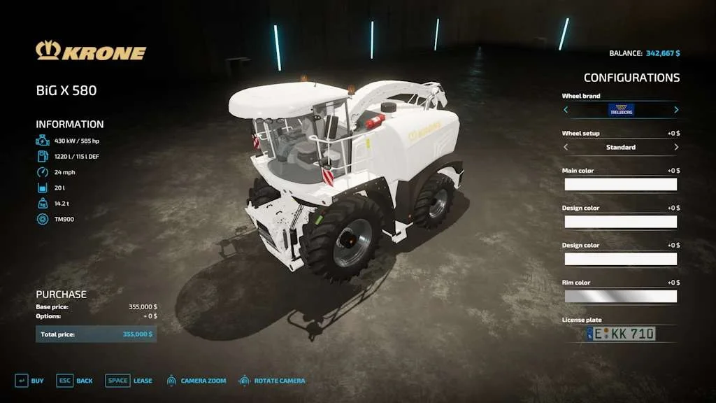 Krone BigX 580 v1.2 FS22 FS22 Mod Free Download