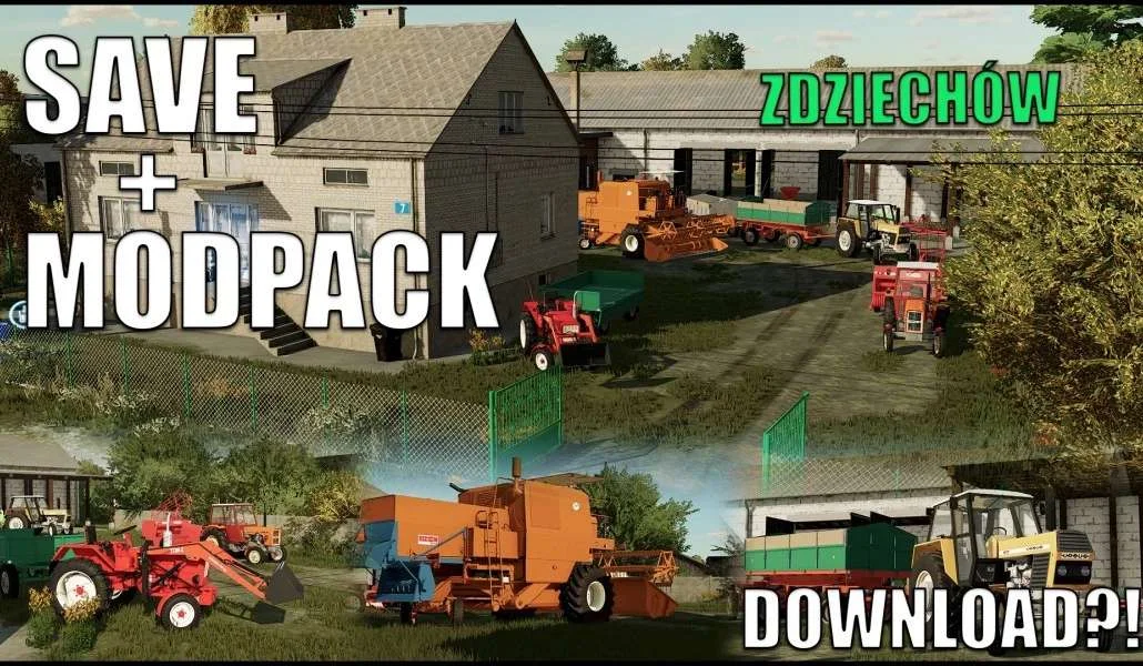 Save + ModPack Zdziechów v1.0 FS22 FS22 Mod Free Download