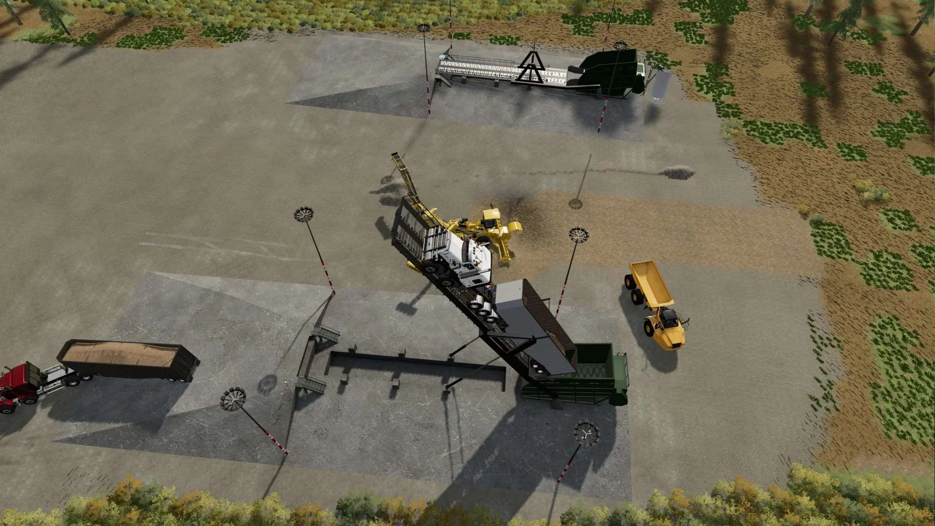 Woodchip Selling Dump Ramp and Silo Pack with trailer v1.0 FS22 FS22 Mod Free Download