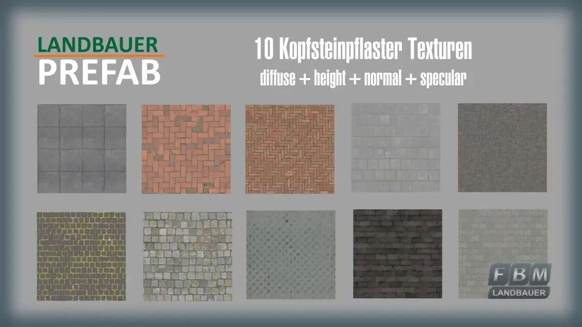 Landbauer Paving Stones Prefab v1.0 FS22 FS22 Mod Free Download