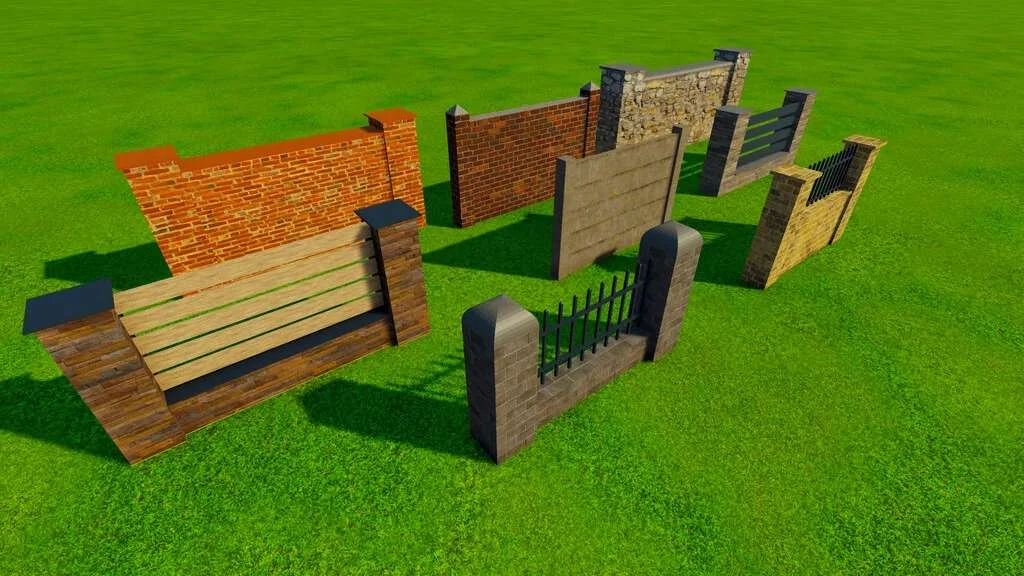 Pack Of Fences (Prefab) v1.0 FS22 FS22 Mod Free Download