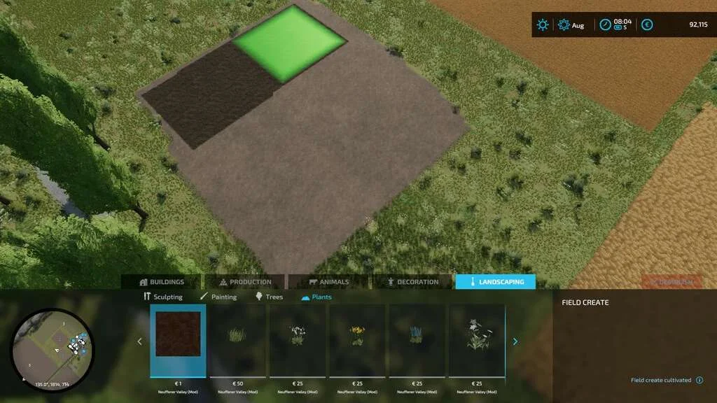 PAINTABLE FIELD (PREFAB) V1.2 FS22 FS22 Mod Free Download