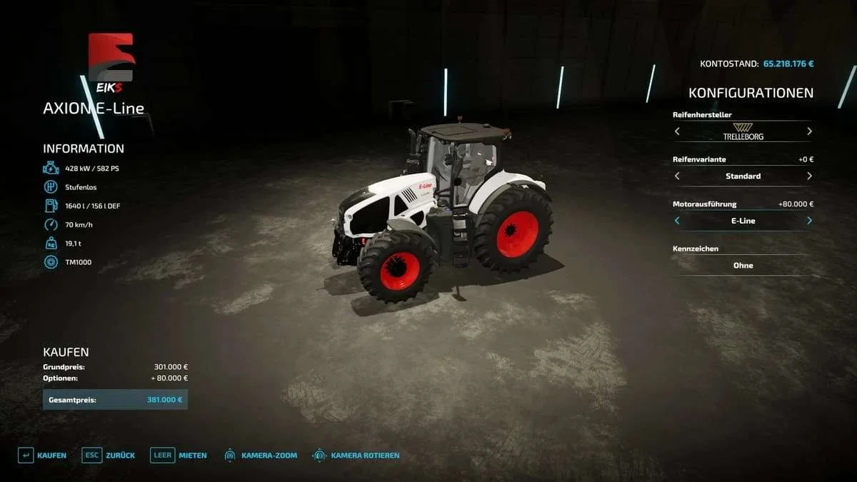Claas Axion E-Line by Eiks v1.0 FS22 FS22 Mod Free Download