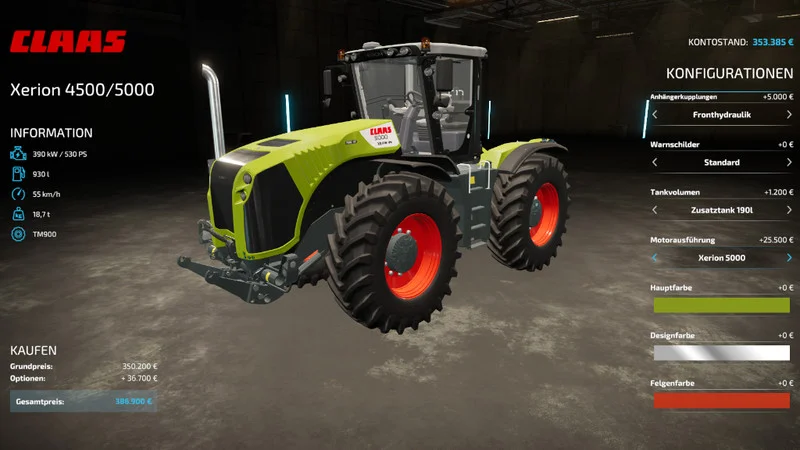 Claas Xerion 4500-5000 V1.3 FS22 FS22 Mod Free Download
