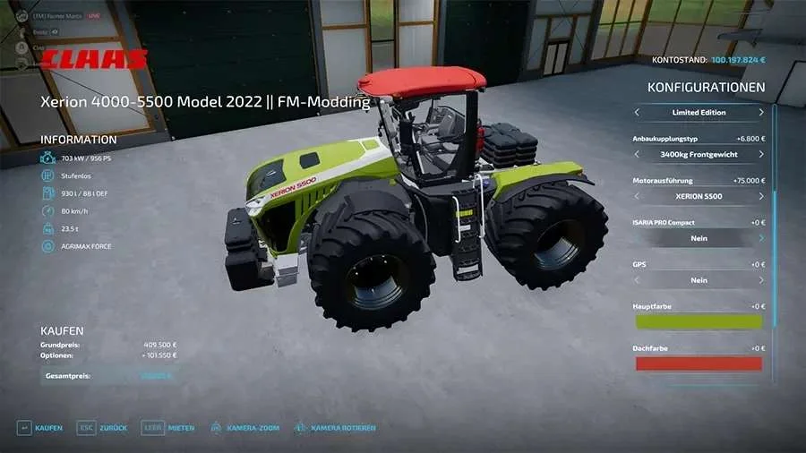 Claas Xerion 5000 Sonderedition v2.0 FS22 FS22 Mod Free Download