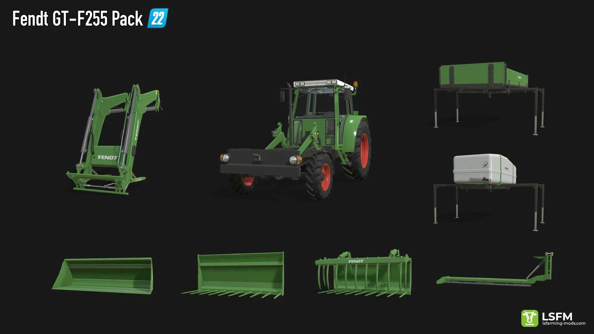 Fendt F255GT Pack v1.0.0.1 FS22 FS22 Mod Free Download