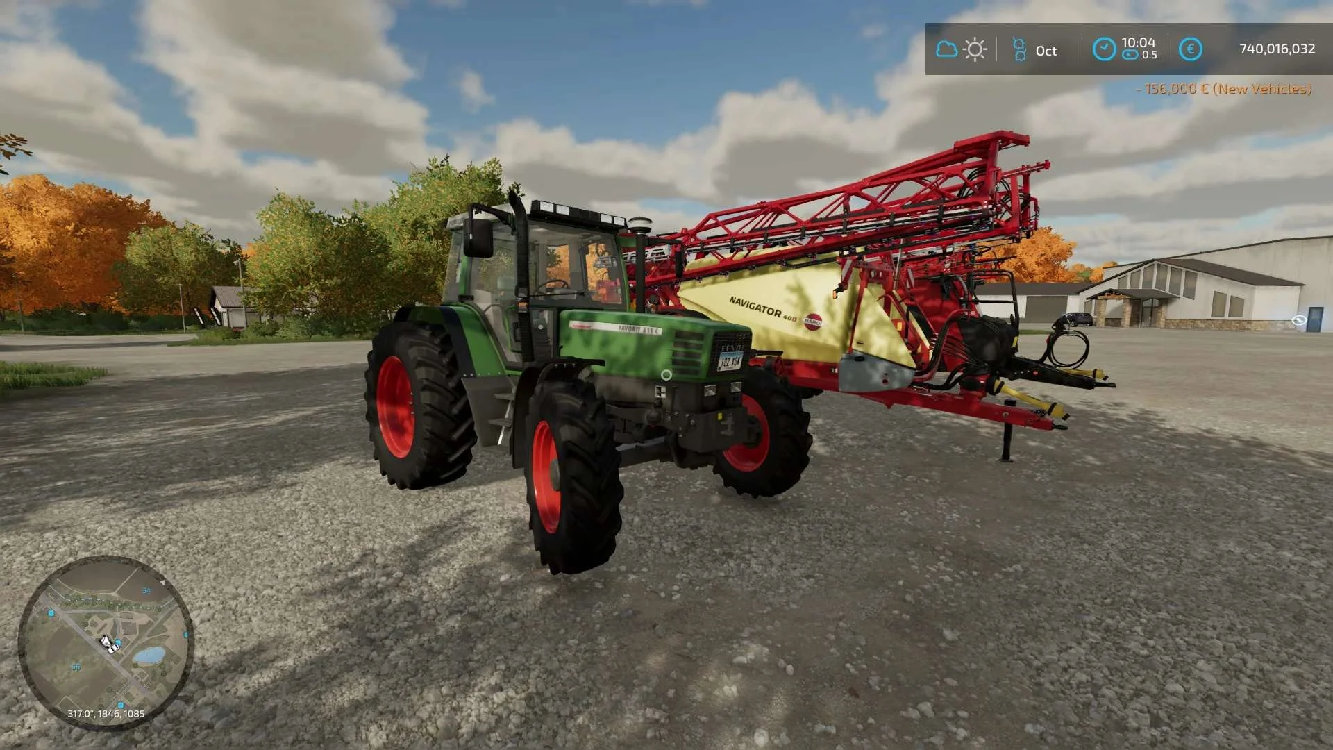 Fendt Favorit 500C + 2 sprayers and 2.25m track v1.0 FS22 FS22 Mod Free Download