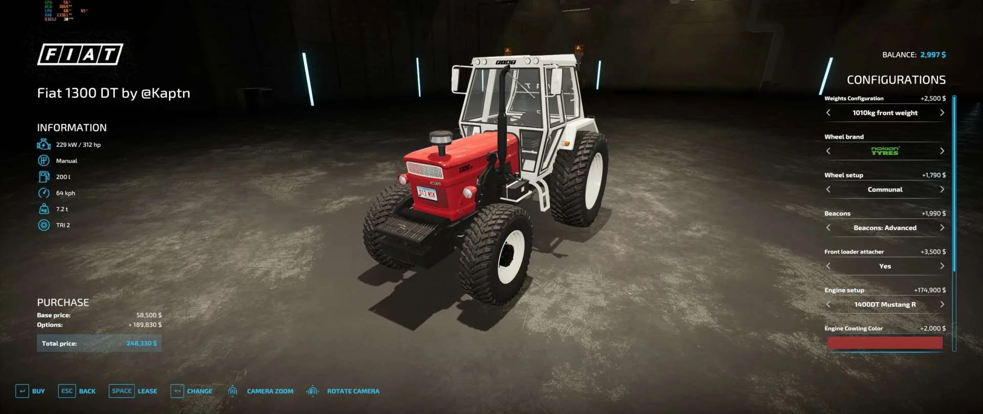 Fiat 1300 DT Hight Definity v1.1 FS22 FS22 Mod Free Download