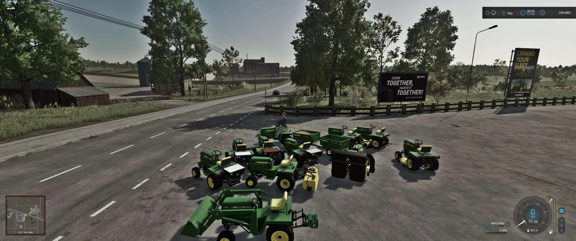 John Deer 332 Lawn Tractor Garden Tractor Mod Pack v1.0.22 FS22