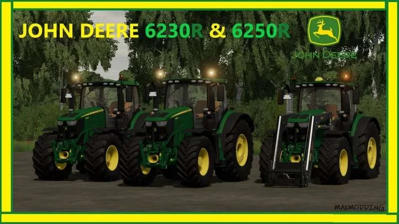 John Deere 6230R & 6250R PACK GoPro Sounds v1.0 FS22 FS22 Mod Free Download