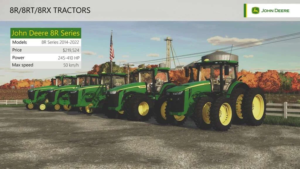John Deere 8R US Series v1.0 FS22 FS22 Mod Free Download