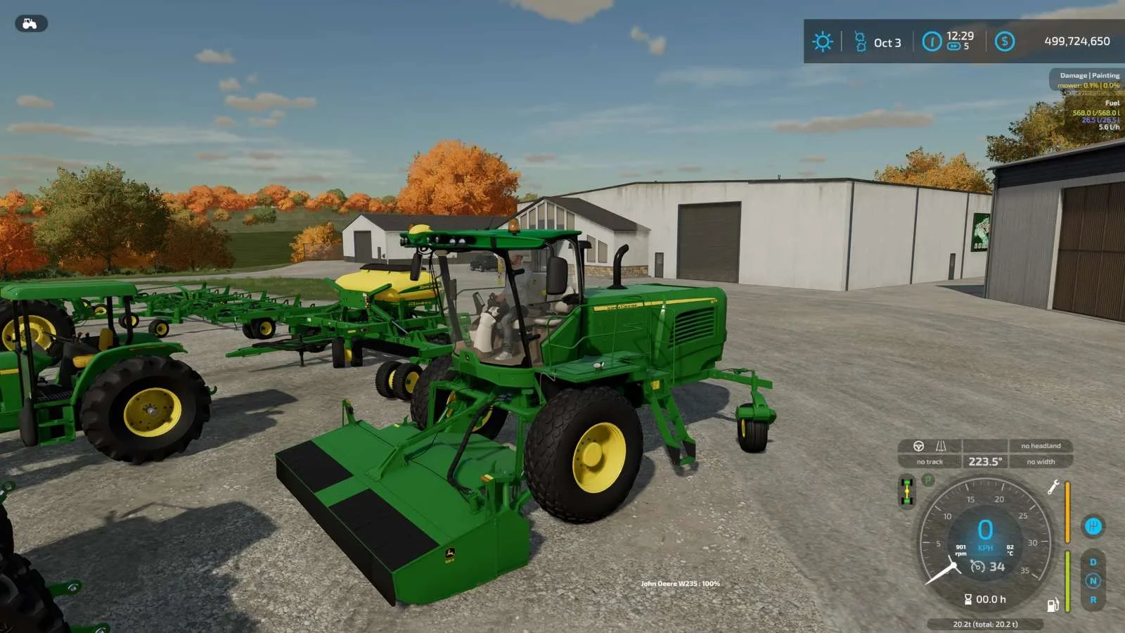 John Deere W235 Mower v1.0 FS22 FS22 Mod Free Download