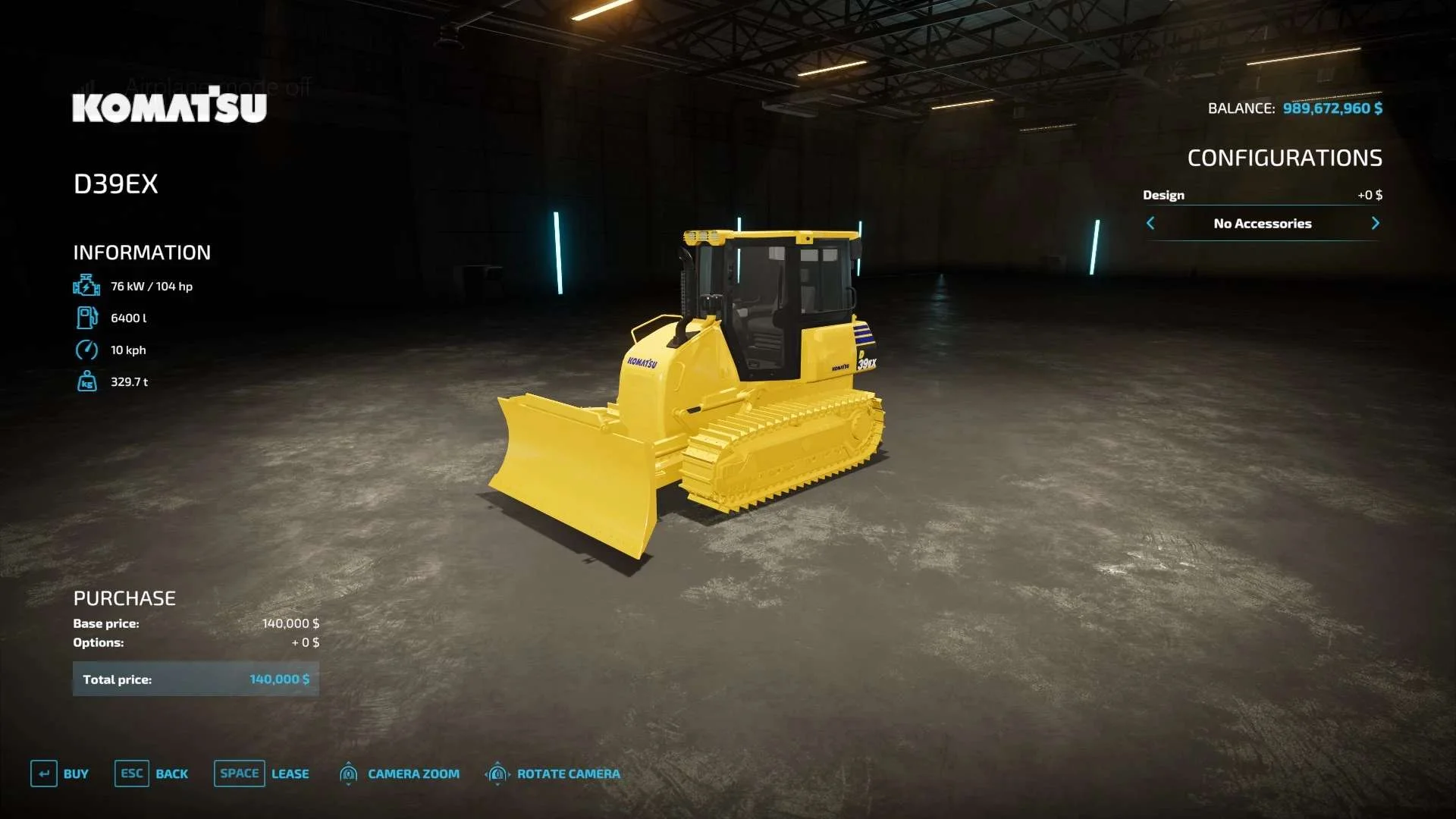 KomatsuD39EX v1.0.0.2 FS22 FS22 Mod Free Download