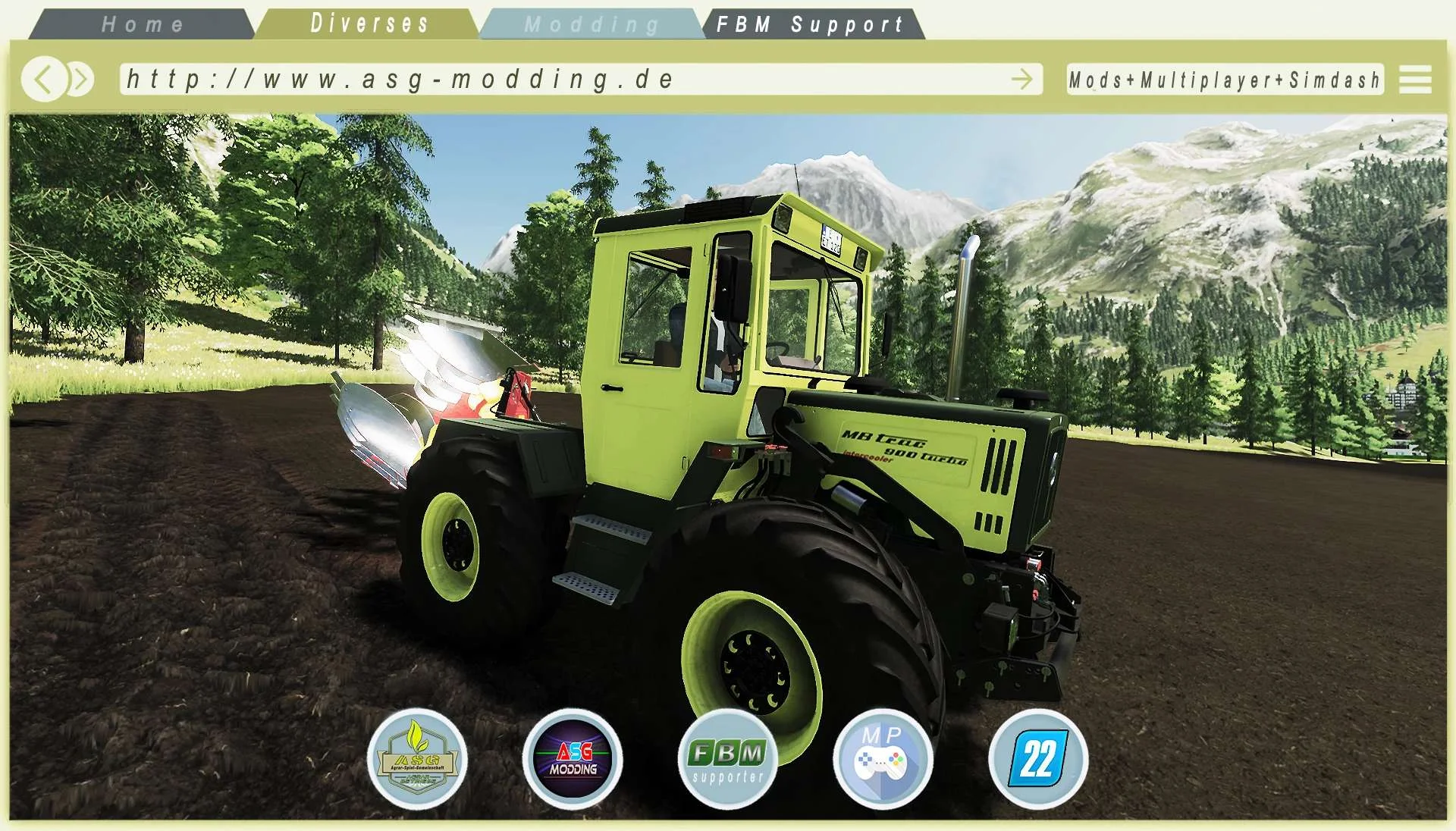 MBTrac 800 900 V1.0 FS22 FS22 Mod Free Download