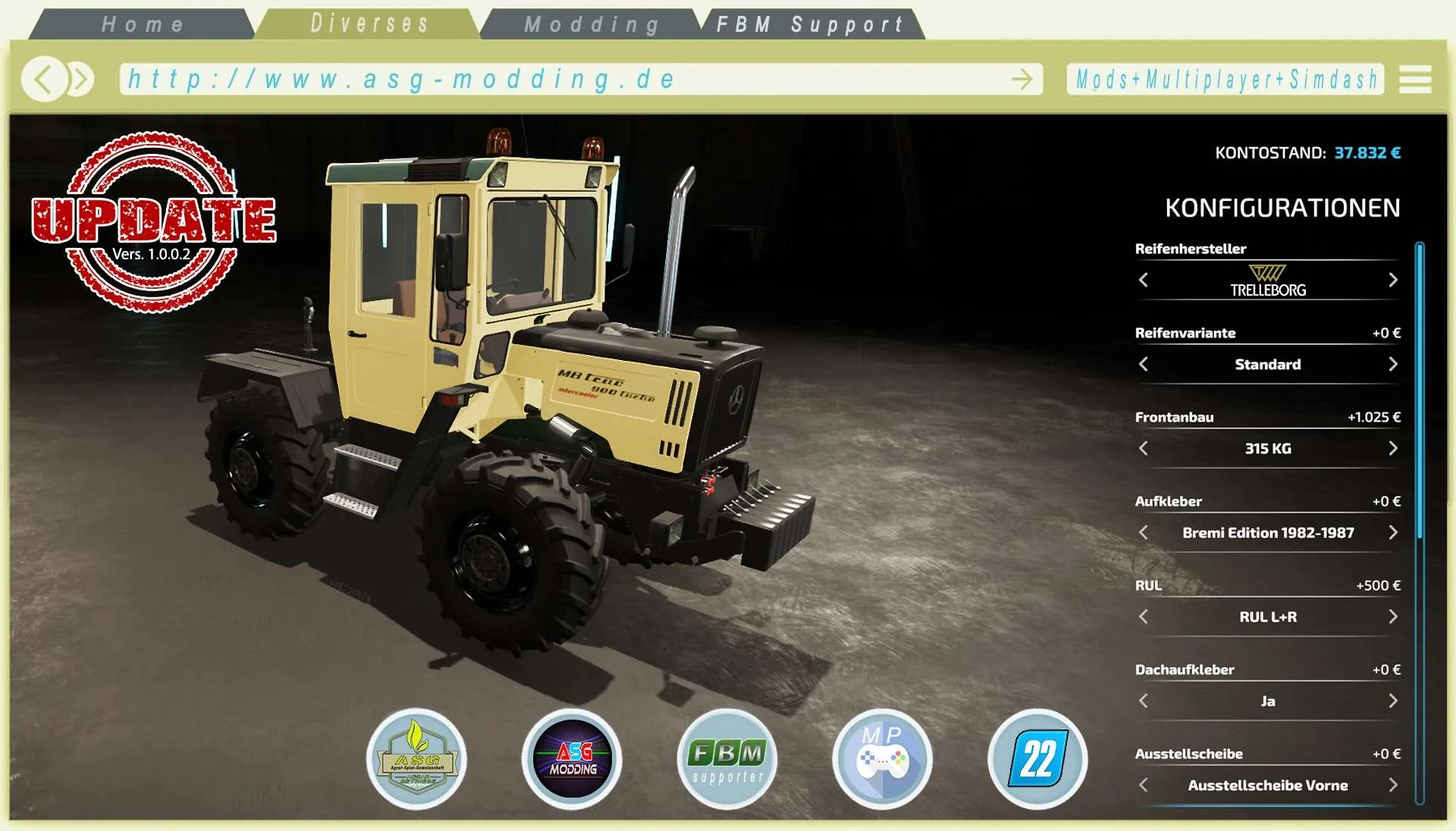 Mercedes Benz Trac 800 900 v1.0.0.2 FS22 FS22 Mod Free Download
