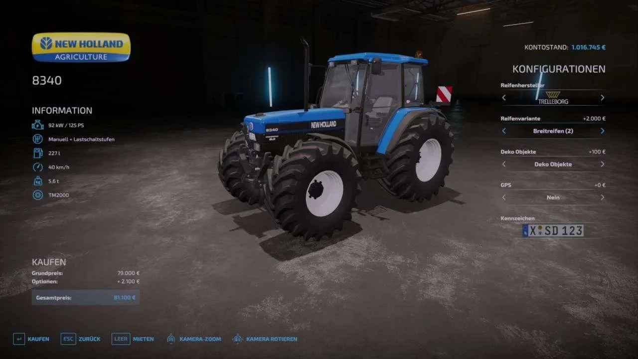 New Holland 8350 v1.0 FS22 FS22 Mod Free Download