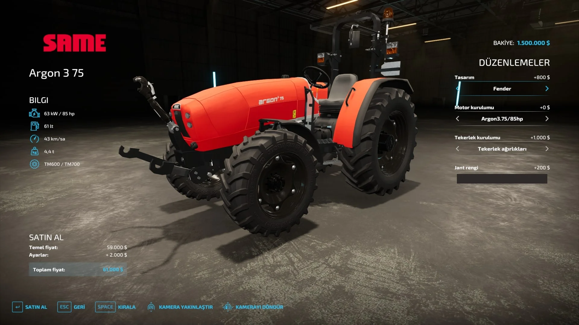 Same Argon 3.75 v1.0 FS22 FS22 Mod Free Download