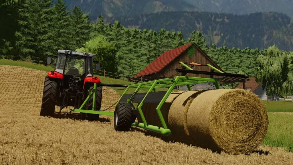 5 Round Bales Trailer v1.0 FS22 FS22 Mod Free Download