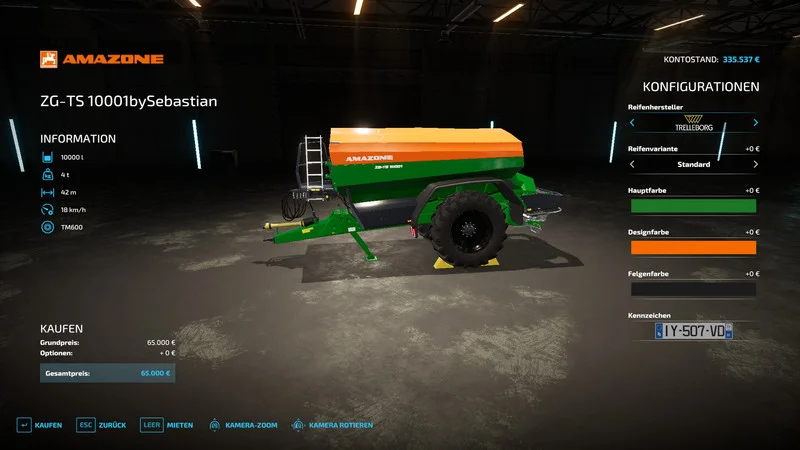 Amazone ZGTS10001 V1.1 FS22 FS22 Mod Free Download