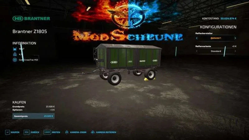 Brantner Z1805 v1.0 FS22 FS22 Mod Free Download