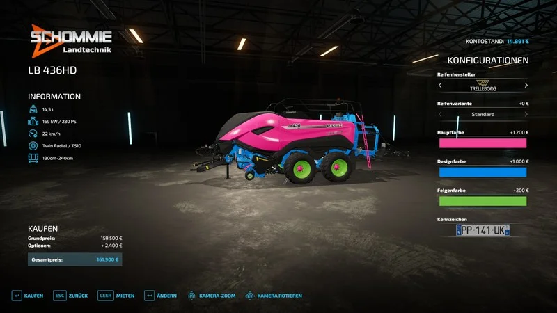 Case IH lb436HD baler with colour selection V22.0.3 FS22 FS22 Mod Free Download