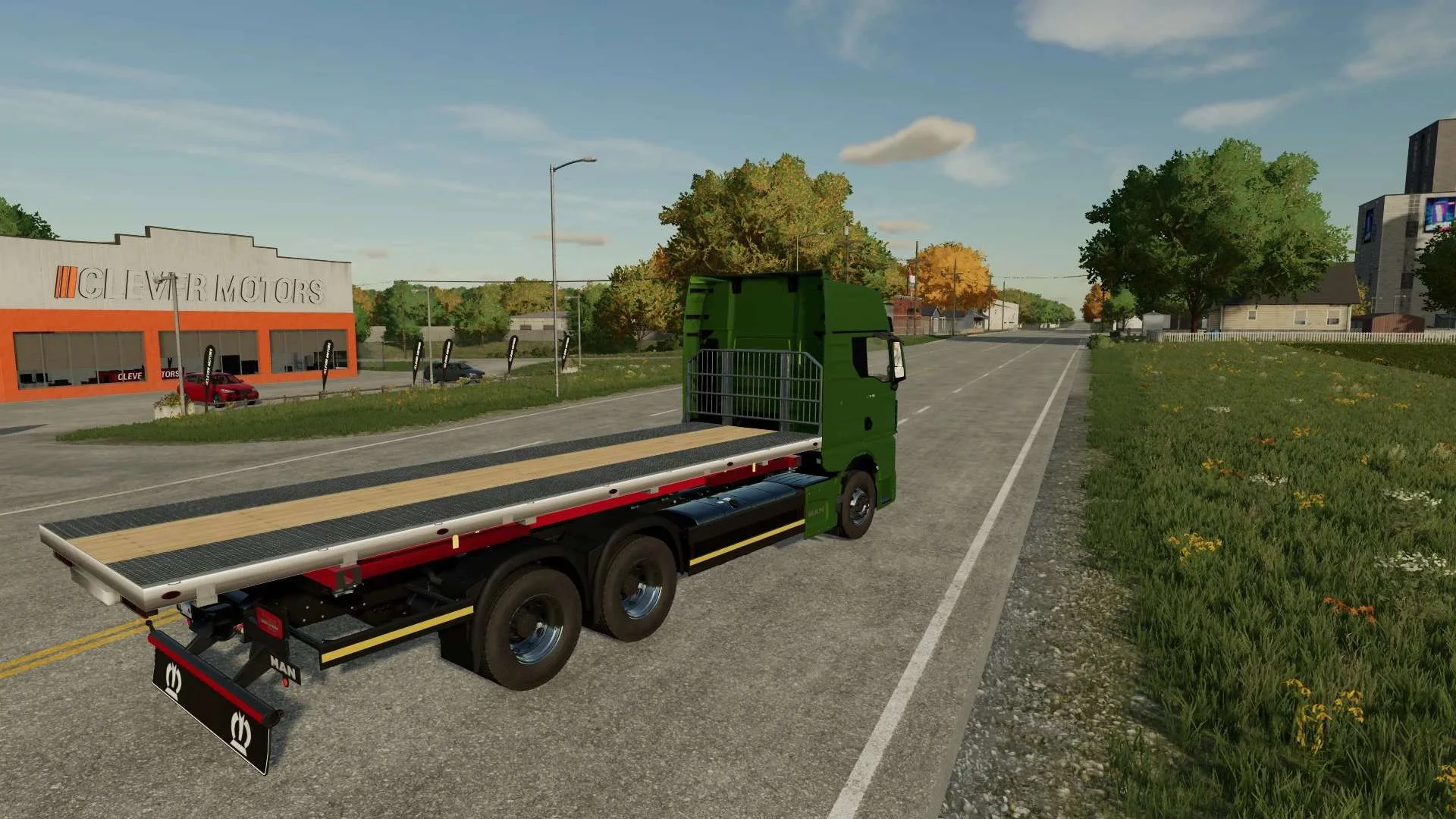 Flatbed Autoload (updated) for MAN TGX2020 Addon pack v1.0.0.1 FS22 FS22 Mod Free Download