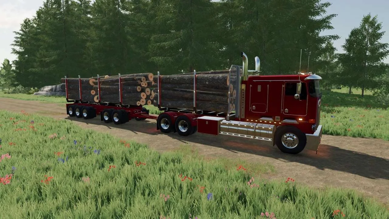 Forestry Trailers for Kenworth v1.0 FS22 FS22 Mod Free Download