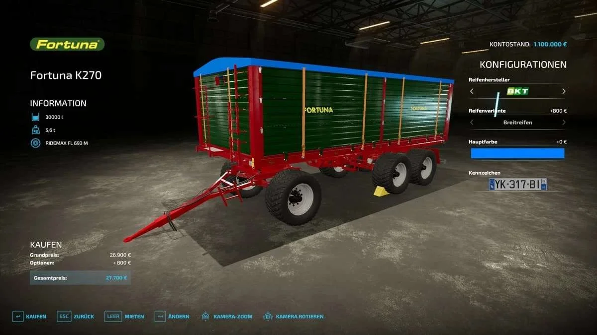 Fortuna K270 v1.2.0.6 FS22 FS22 Mod Free Download