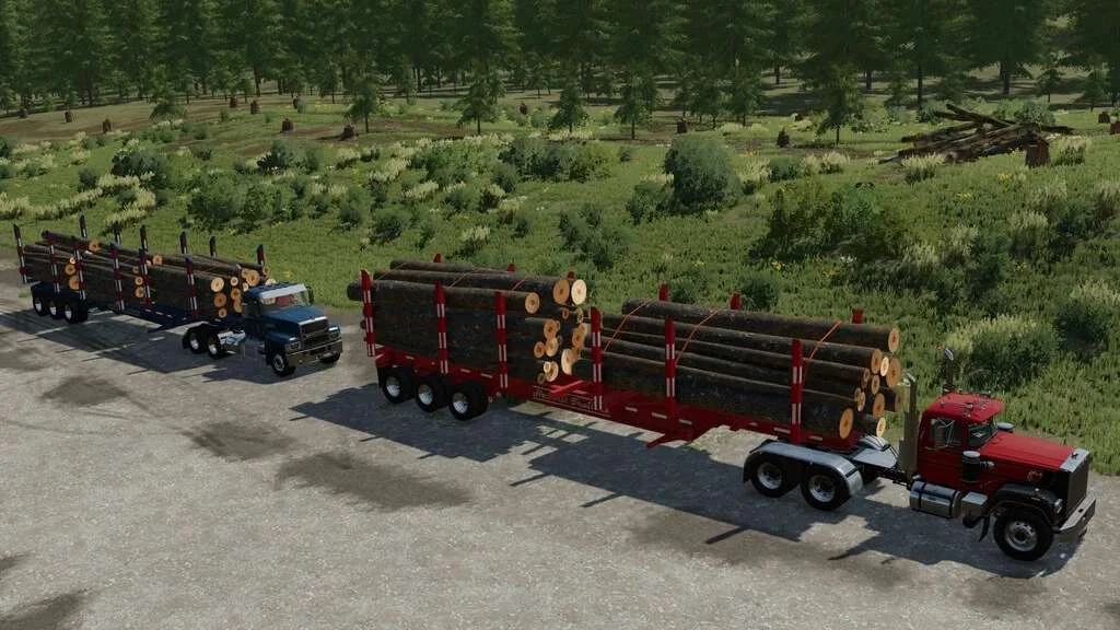 Hallbilt MFG Tri Axle Log Trailer v1.0 FS22 FS22 Mod Free Download