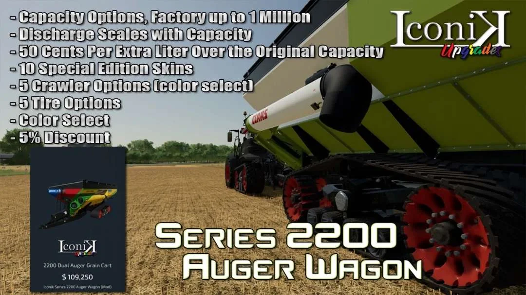 Iconik Series 2200 Auger Wagon v1.0 FS22 FS22 Mod Free Download