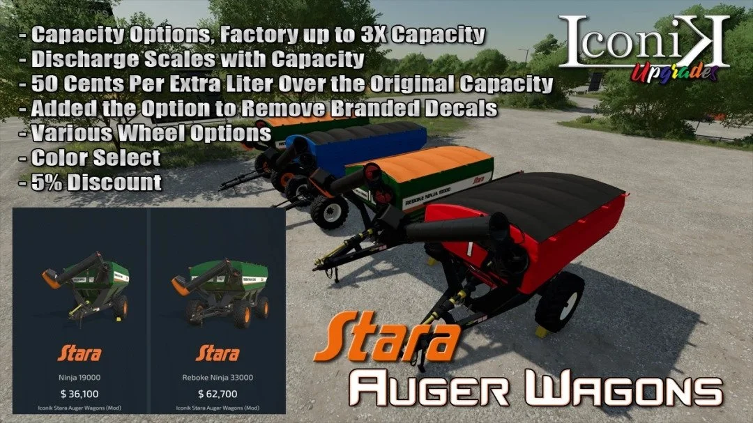 Iconik Stara Auger Wagons v1.0 FS22 FS22 Mod Free Download