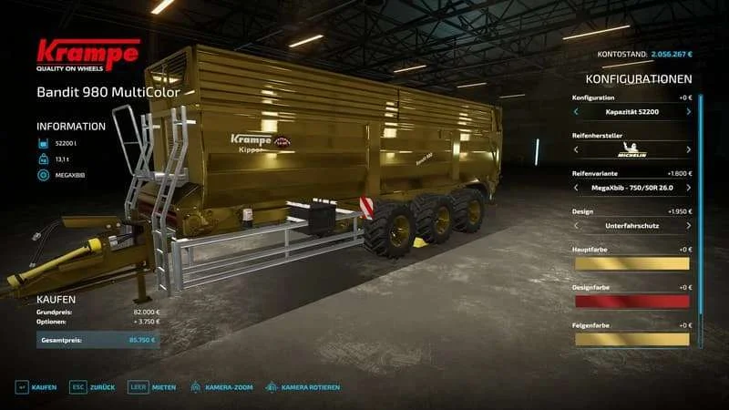 Krampe Bandit Mega Pack 550/750/800/980&Sattel v1.0 FS22 FS22 Mod Free Download