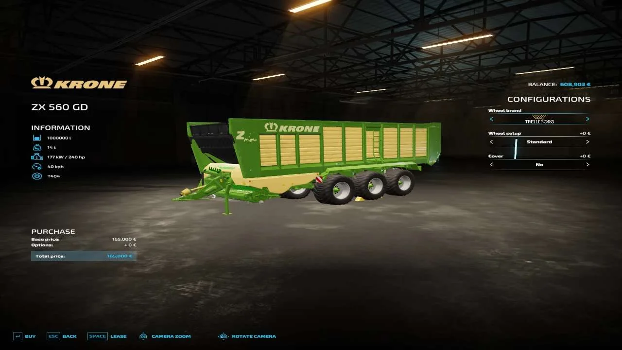Krone zx560GD v1.0 FS22 FS22 Mod Free Download