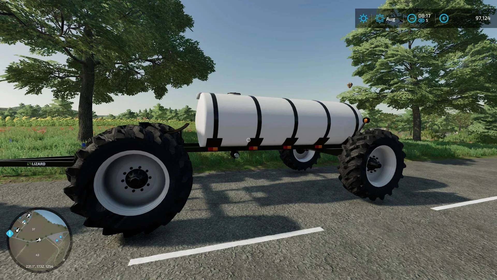 Lizard 1600 liquid fertilizer trailer v1.0 FS22 FS22 Mod Free Download