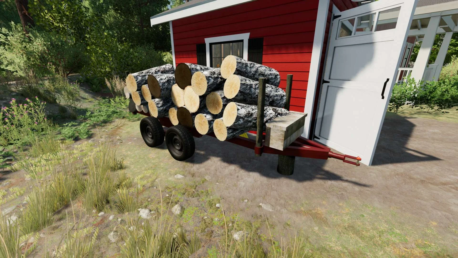 Od homemade style log trailer V1.0 FS22 FS22 Mod Free Download