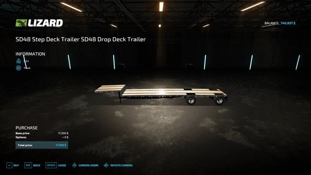 SD48 Step Deck Trailer V1.0 FS22 FS22 Mod Free Download