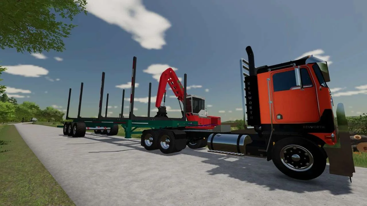 Short Long Log Trailer v1.0 FS22 FS22 Mod Free Download